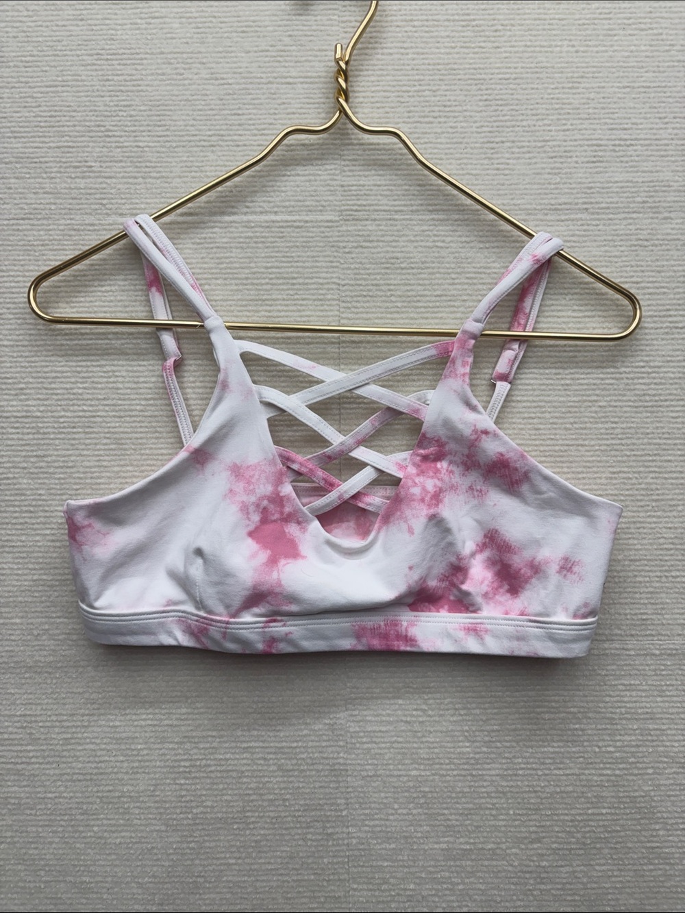Bombshell sportswear XXL Women’s Pink Tie-Dye Strappy Bra